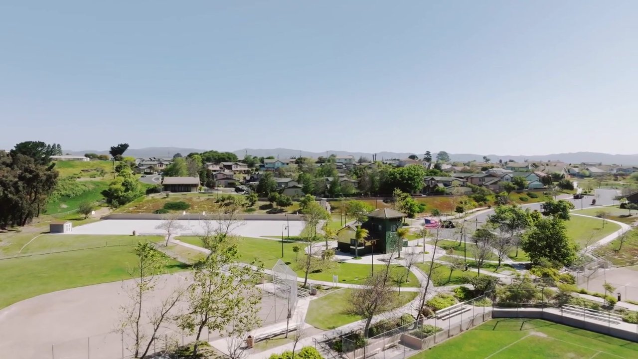 Aerial view of a Central Coast neighborhood managed by American Stages
